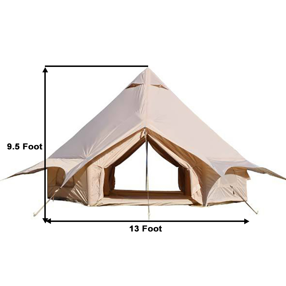 Inflatable Camping Bell Tent with Electric Pump, Glamping Tent, Waterproof Windproof Oxford Tent, Outdoor Blow Up Tent, Easy Setup, Four Season Luxury Cabin Tent with Mesh Windows & Doors