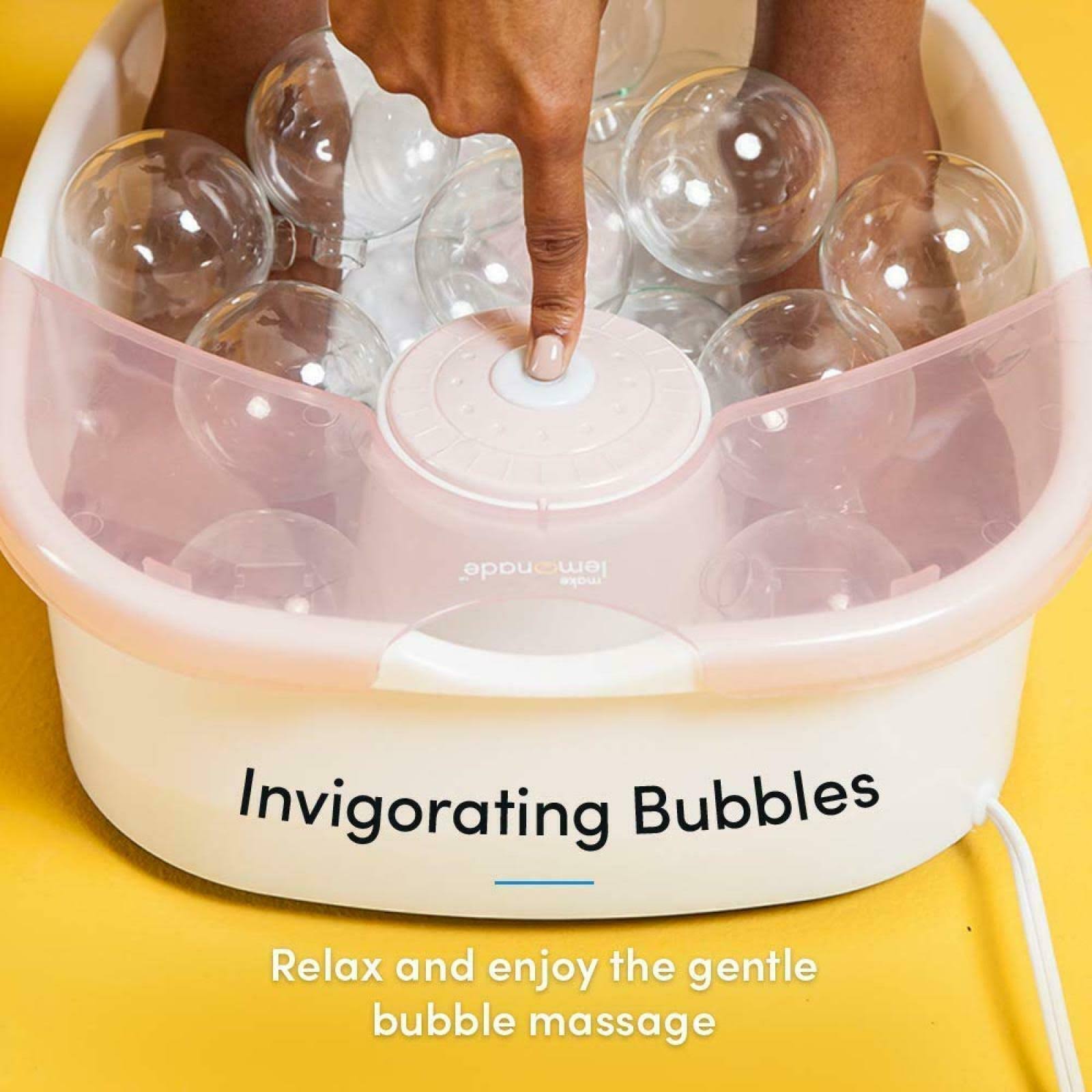 Foot Bath with Heat Maintenance Foot Massager with Bubbles at Home Portable Pedicure Foot Soak Pink (Heat Maintenance)