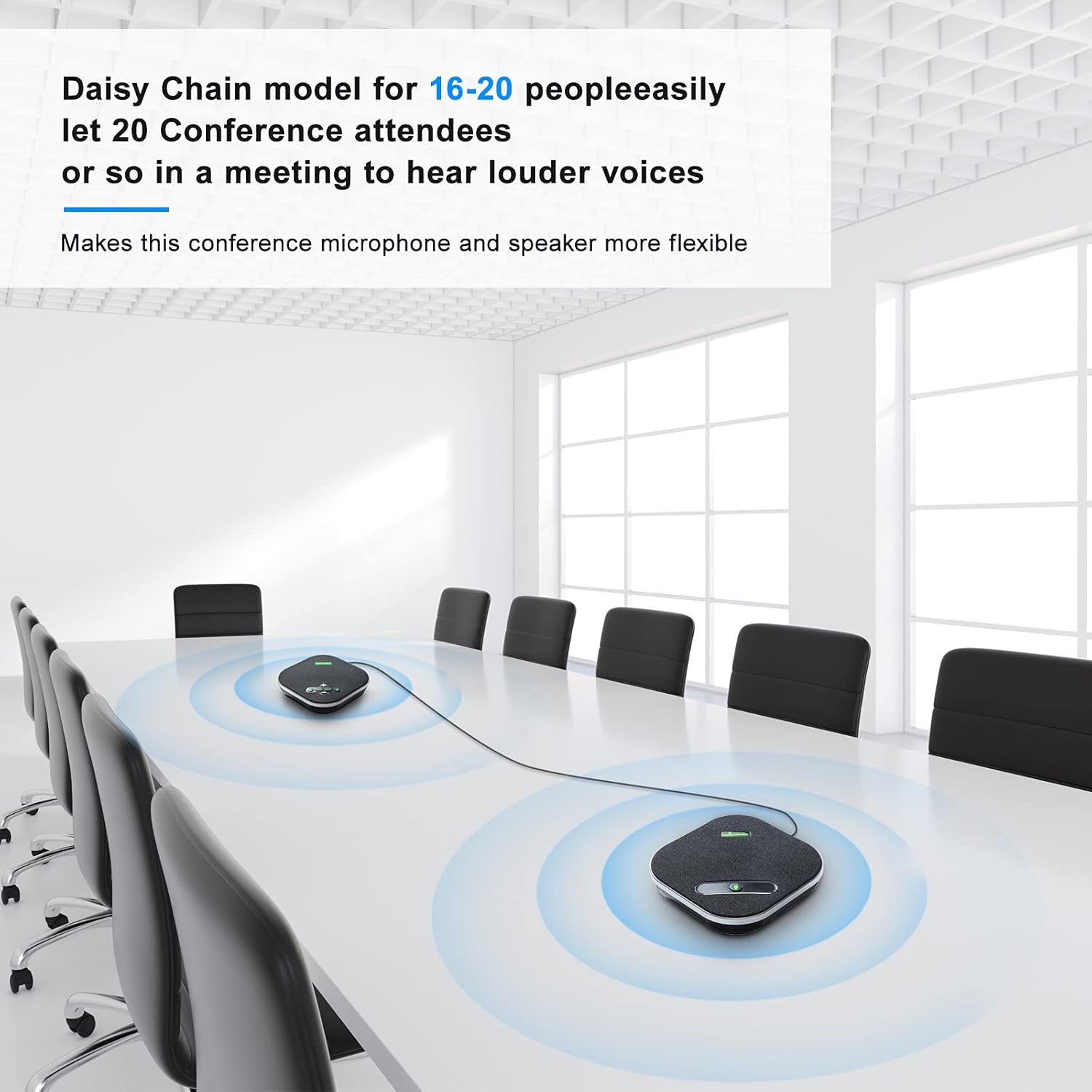 TONGVEO USB Speakerphone Conference Microphone,M3 Conference Speaker Built-in Full Duplex 360°Voice Pickup 4 AI Microphones Noise Cancellation Mics for Video Conference,Gaming,Chatting,Skype…