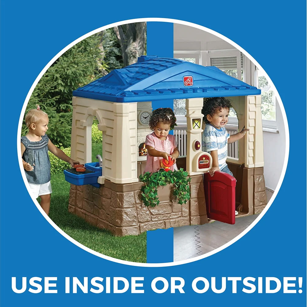 Step2 Neat & Tidy Cottage II Brown Playhouse Plastic Kids Outdoor Toy