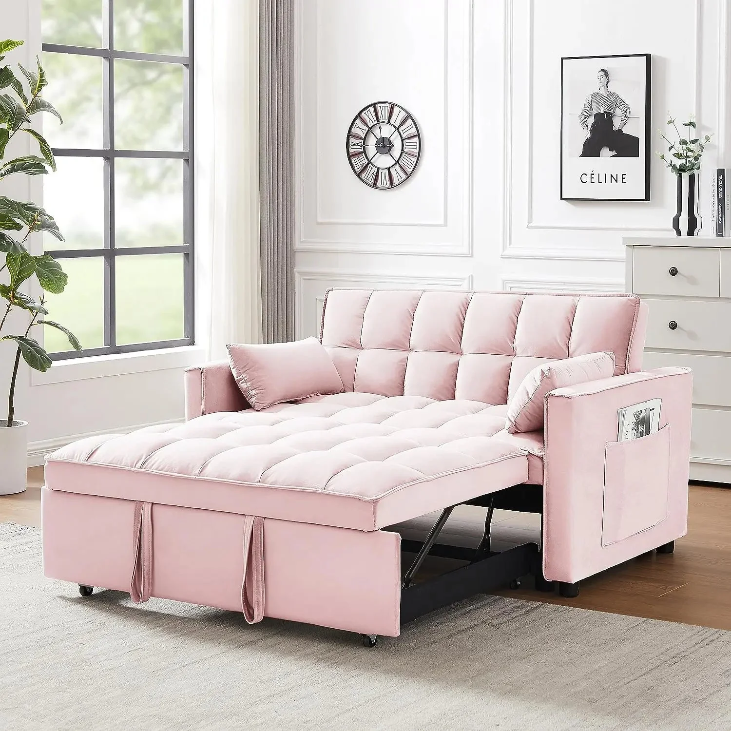 3 in 1 Convertible Sleeper Loveseat, Futon Sofa Couch With Pullout Bed ,Furniture for Living Room sofa bed  home furniture
