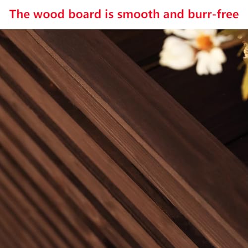Air Conditioner Fence Screen for Outside, Wood Privacy Screen 4 Panels to Hide AC & Trash Enclosure Shutter Outdoor Unit Protective Cover Flower Stand