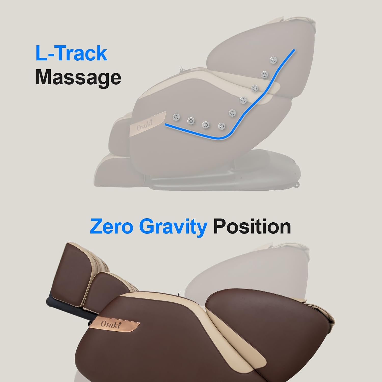 Osaki OS-Champ | Black & Gray | 2D SL-Track Full Body Massage Chair | Zero Gravity | Lumbar Heating | Foot & Calf | Auto Mode | Full Air Bag Compression | Bluetooth Speaker | Space Saving