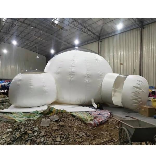 Inflatable Bubble Tent with 2 Rooms Dome Tunnel Camping Event House Outdoor Big (16.5ft Diamater + 8ft Rooms)