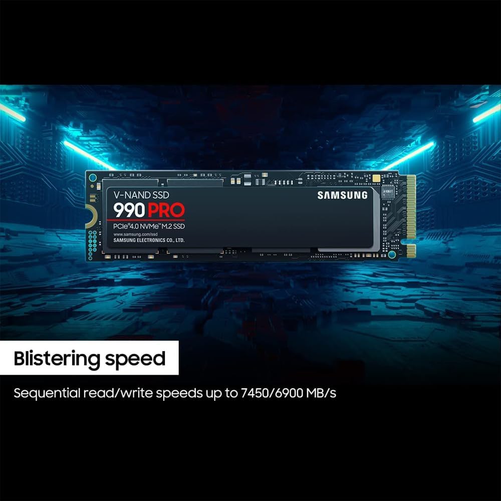 Samsung MZ-V9P2T0B/AM 990 PRO 2TB PCIe 4.0 NVMe Solid State Drive (2-Pack), Upgrade Desktop PC or PS5 Memory and Storage Bundle with 1 YR CPS Enhanced Protection Pack