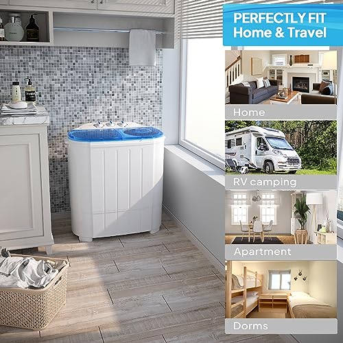 ROVSUN Portable Washing Machine, Electric Washer and Spin Dryer Combo for Home RV Camping Dorm College Apartment
