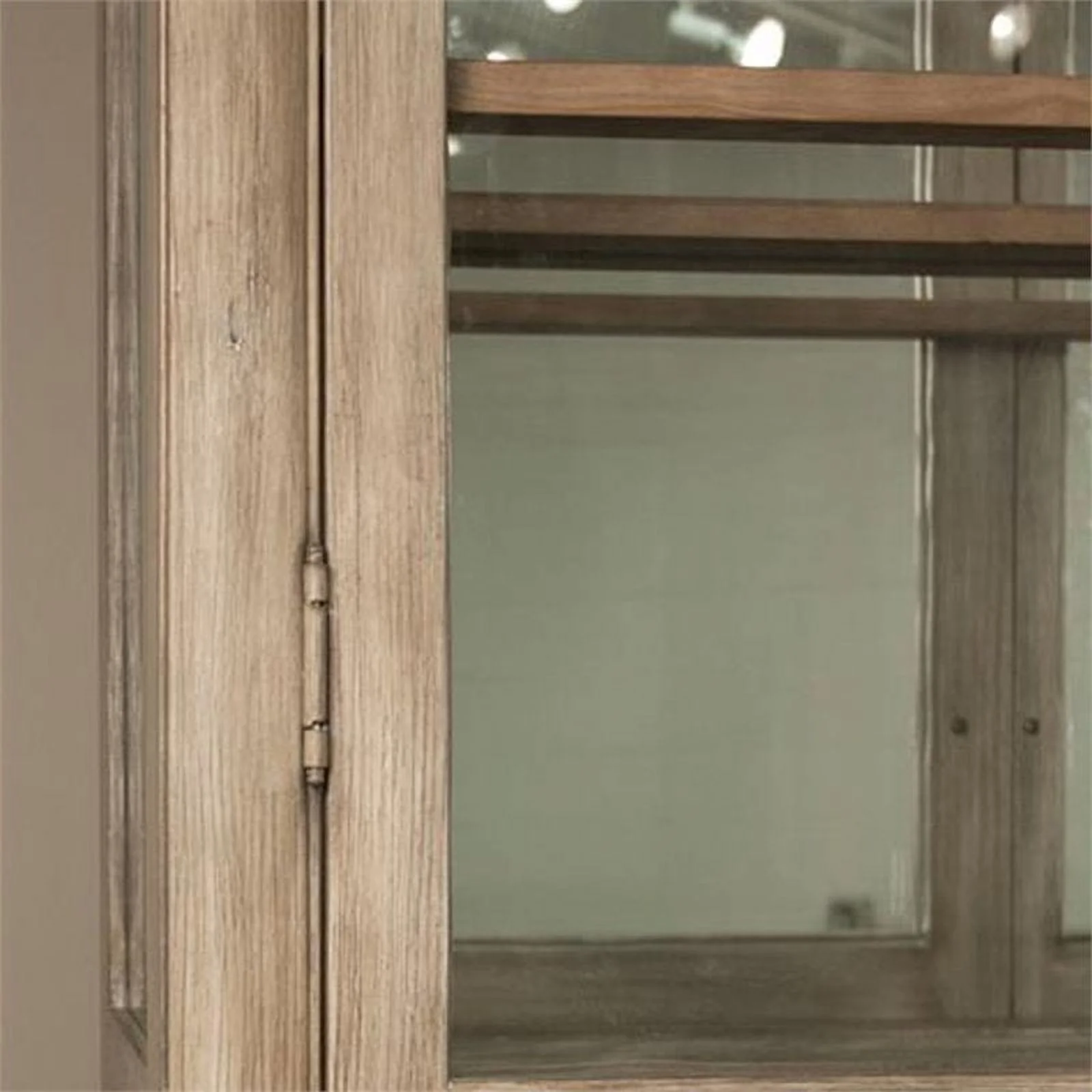 Bowery Hill Contemporary 5 Shelf Curio Cabinet in Natural