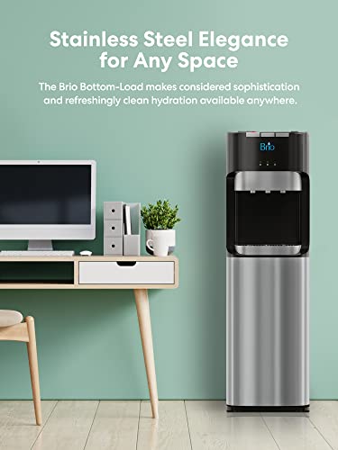 Brio - CLBL420V2 Bottom Loading Water Cooler Water Dispenser – Essential Series - 3 Temperature Settings - Hot, Cold & Cool Water - UL/Energy Star Approved