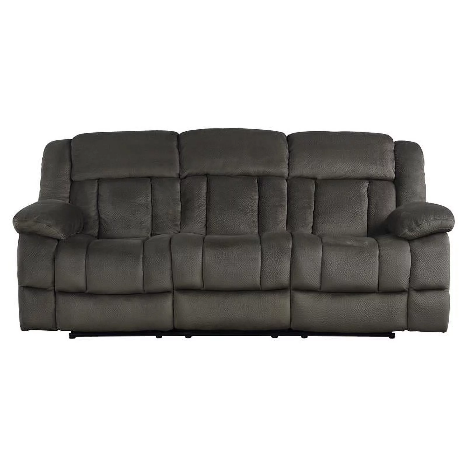 Lexicon Laurelton 90" Traditional Microfiber Double Reclining Sofa in Chocolate