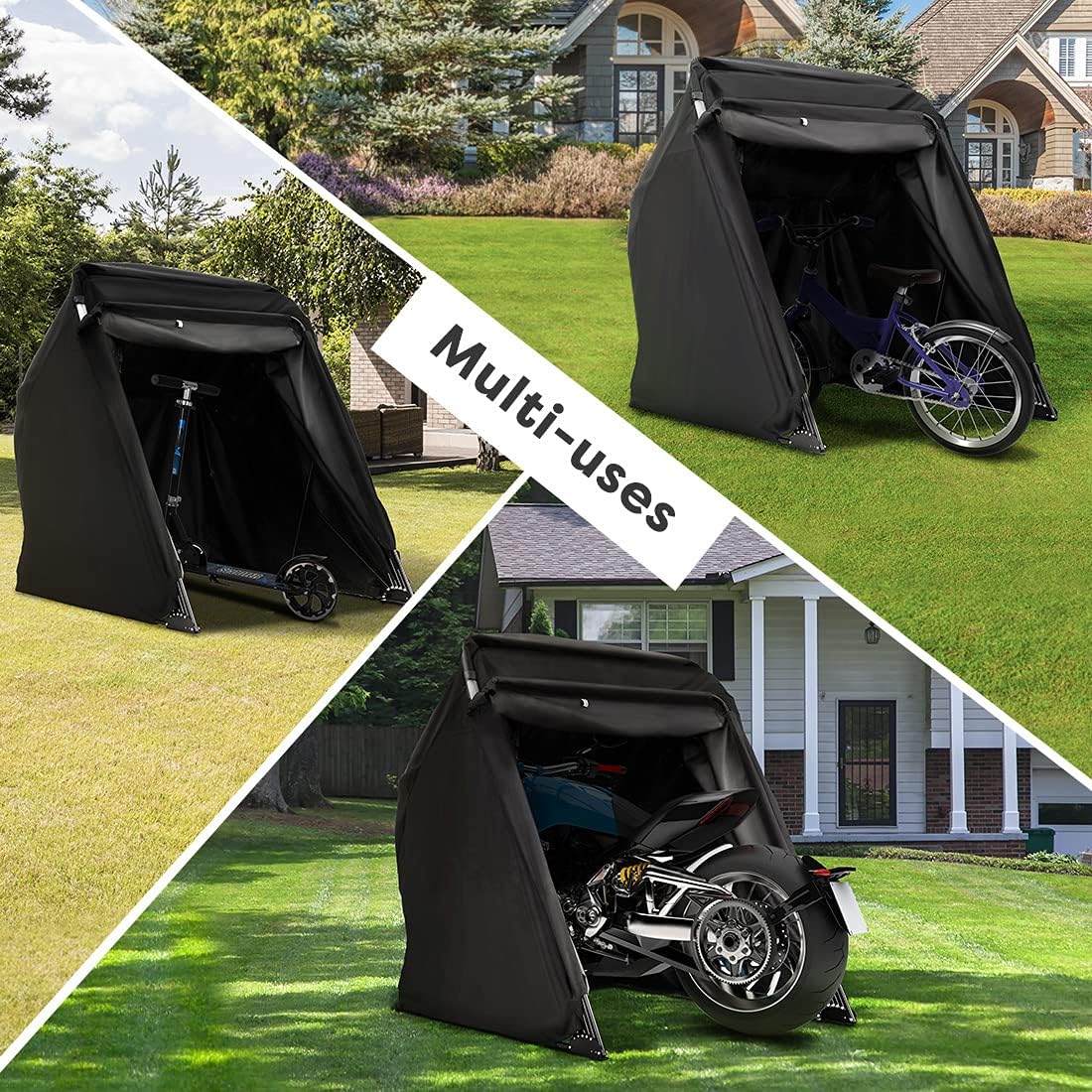 Quictent Heavy Duty Motorcycle Shelter Shed Cover Storage Garage Tent with TSA Code Lock & Carry Bag, Large Size