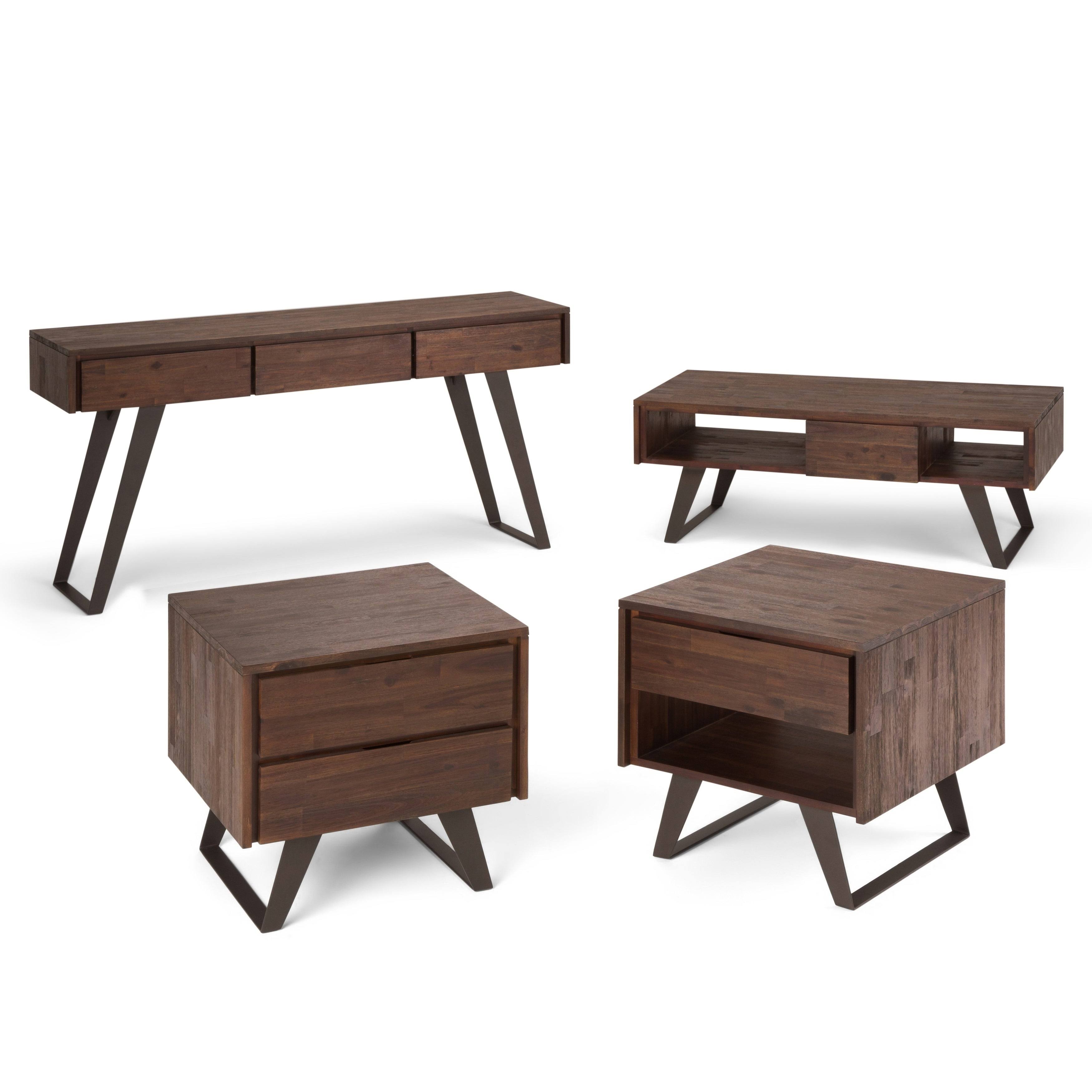 Wyndenhall Mitchell Solid Acacia Console Sofa Table, Brown