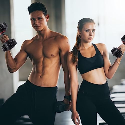 Adjustable Dumbbell Set 25/55LB Dumbbell Weights, 5 in 1 Free Weights Dumbbell with Anti-Slip Handle, Suitable for Home Gym Full Body Workout Fitness （Single）