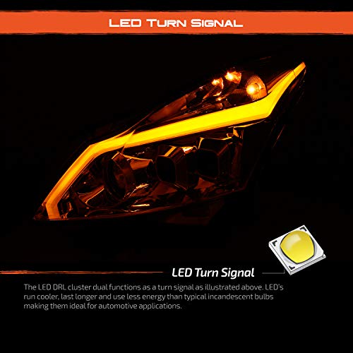 AKKON - For 2010-2013 G37/G25 2015 Q40 Sedan New Clear LED Sequential LED Signal Tube Projector