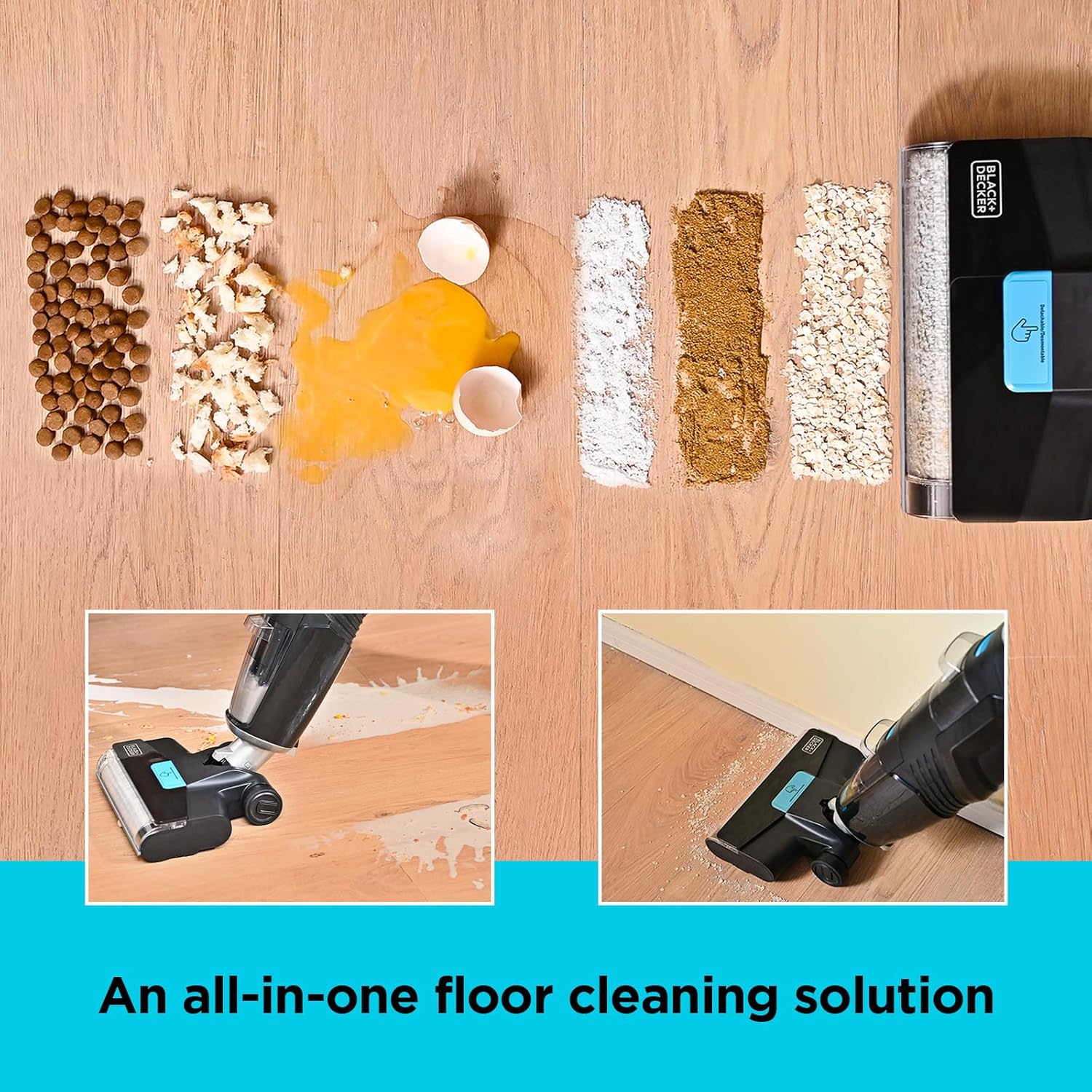 BLACK+DECKER Wet Dry Vacuum Mop Floor Cleaner One-Step Self-Cleaning for Hard Floors Lightweight