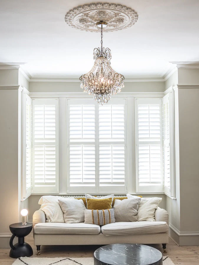Lina - 4 light antique brass crystal glass chandelier