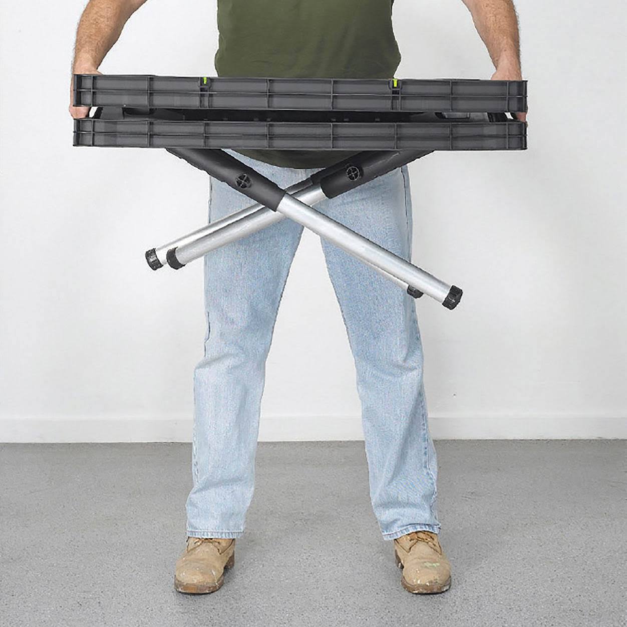 Keter Compact Work Table Portable Folding Garage Workbench with Clamps