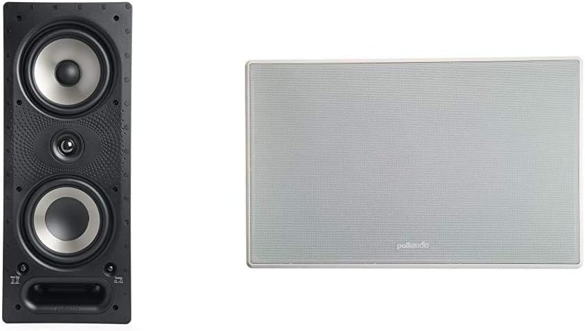 Polk Audio 265-RT 3-way In-Wall Speaker - The Vanishing Series | Easily Fits in Ceiling/Wall | High-Performance Audio - Use in Front, Rear or as Surrounds | With Power Port & Paintable Grille - Black