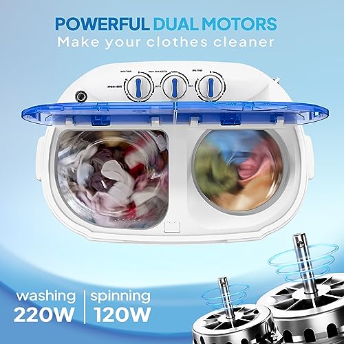 ROVSUN Portable Washing Machine, Electric Washer and Spin Dryer Combo for Home RV Camping Dorm College Apartment