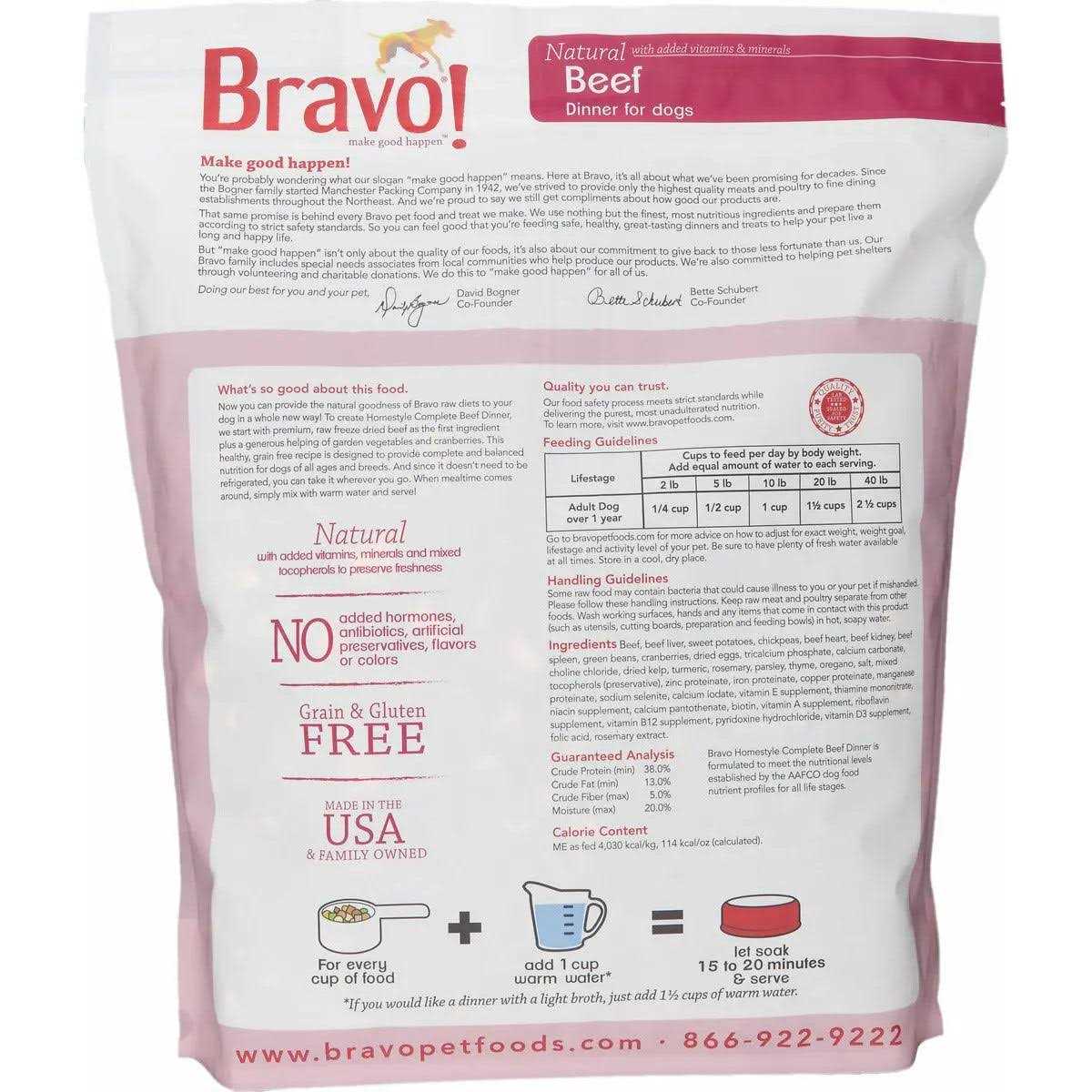 Bravo! Freeze Dried Homestyle Complete Beef Dinner Food - Pet Supplies online store