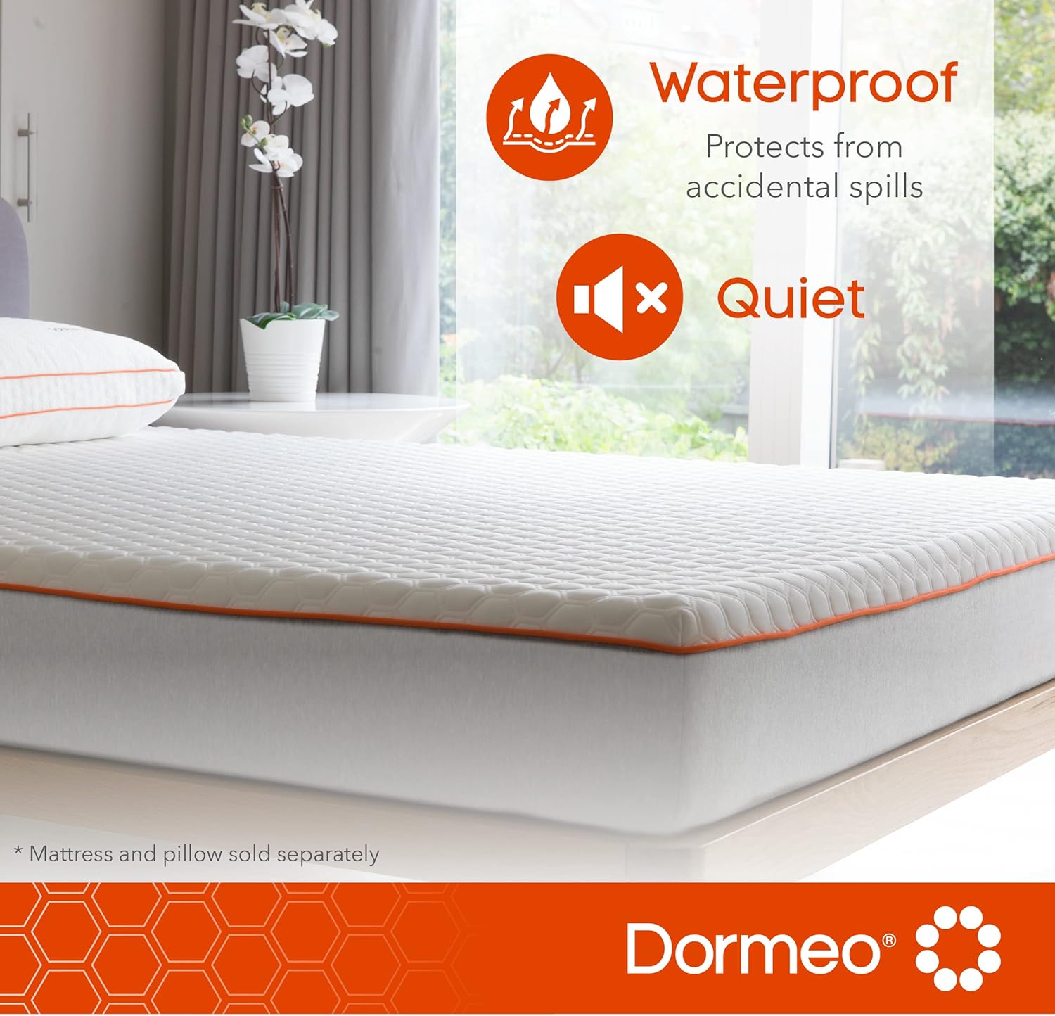 Dormeo Queen Size Mattress Topper and Premium Waterproof Mattress Protector Bundle