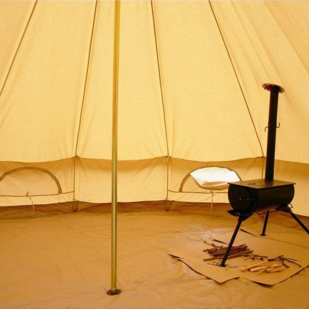 Waterproof 4 Season Cotton Canvas Bell Tent Yurt Tent with Stove Jack Hole for Family Outdoor Camping Hiking (4M-13.1FT)