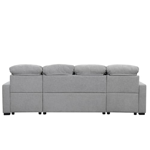 Oversized U-Shaped Sectional Sofa Couch Plush Corduroy Upholstered Modular Deep Seat Sofa&Couch Sectional W/Right Facing Chaise Lounge and 7 Toss Pillows for Home Apartment Living Room Furniture Sets
