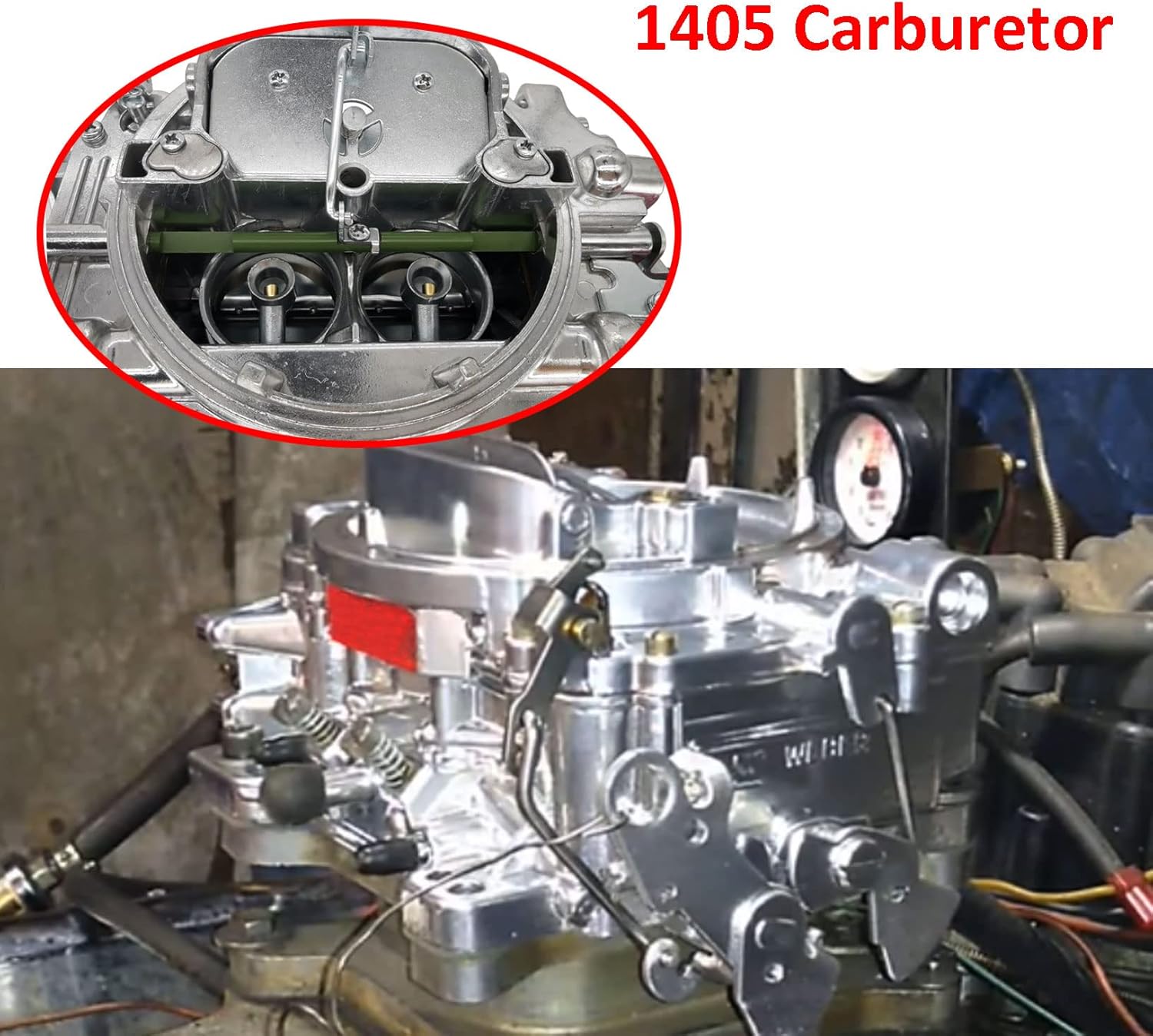 1406 Carburetor Replacement for Performer 600 CFM 4 Barrel AFB-style Square Bore Performance Carburetor with Air Value Secondary Manual Electric Choke (1406 Carburetor)