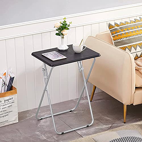 AINGOO TV Trays Set of 2, Folding Snack Tables No Assembly Required, TV Trays for Eating at Couch Sofa, Black