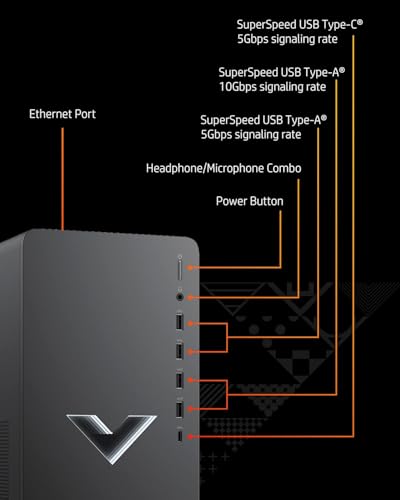 HP Victus 15L Desktop | Gaming PC | AMD Ryzen 5 5600G, Hex-Core Processor | 32GB RAM, 1TB SSD | AMD Radeon RX 6400 Graphics | WiFi 6 | Windows 11 Home | Mica Silver