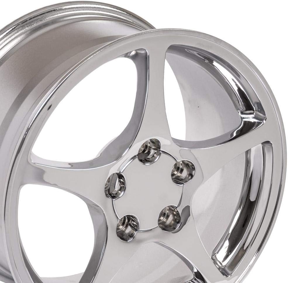 OE Wheels LLC 18 inch Rim Fits 5x120.65 Corvette Camaro Firebird CV05 18x9.5 Chrome Wheels Hollander: 5122