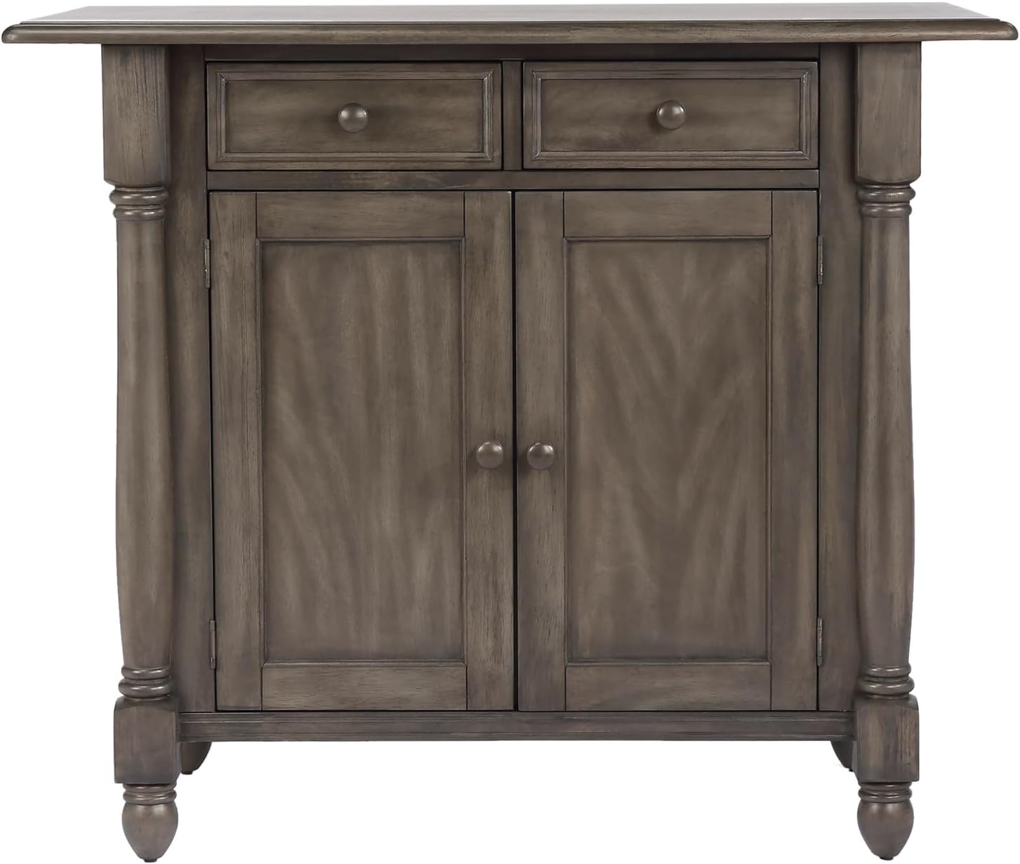Expandable Drop Leaf Kitchen Island Set with 2 Stools, Drawers and Cabinet