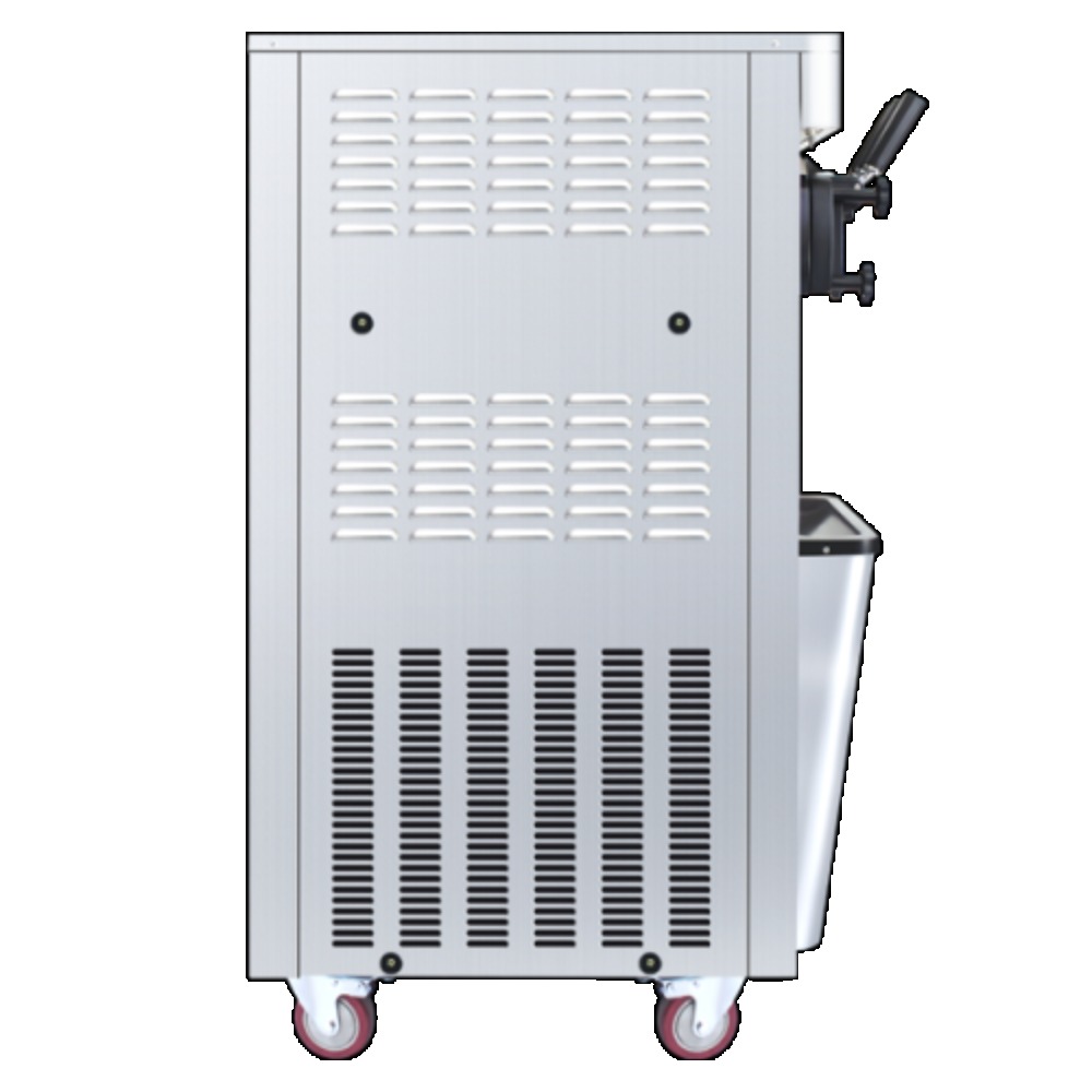 Commercial vertical ice cream machine,25-30L/H production capacity, with 2x6L hopper, 2000W power, soft ice cream machine for restaurants and snack shops, three flavors