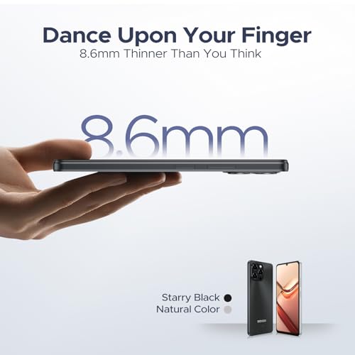 DOOGEE Note 58 Android 15 Unlocked Cellphone,32GB+128GB/2TB Expand Cell Phone with 6.75" HD+ Waterdrop Screen, 6250mah Battery,4G Dual Sim Unlocked Smartphone, Widevine L1/NFC/OTG/Face Unlock, Black