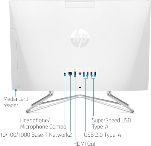 HP All-in-One Desktop Computer, 21.5" 1080P FHD Display, 16GB RAM, 1TB PCIe SSD, Intel Celeron Processor, Webcam, WiFi, HDMI, RJ-45, Wired Keyboard & Mouse, w/WOWPC Bundle, Windows 11 Pro