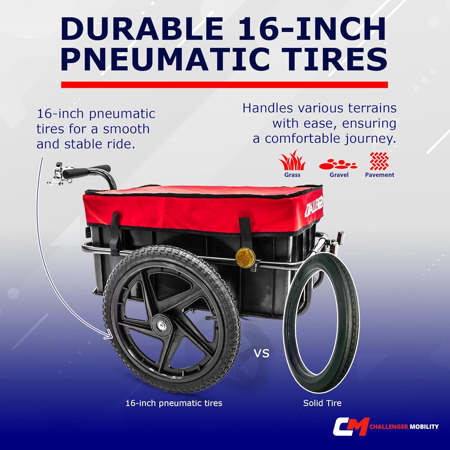 Challenger Scooter Trailer for Pride Mobility Scooters Heavy Duty - Large Tires J2800