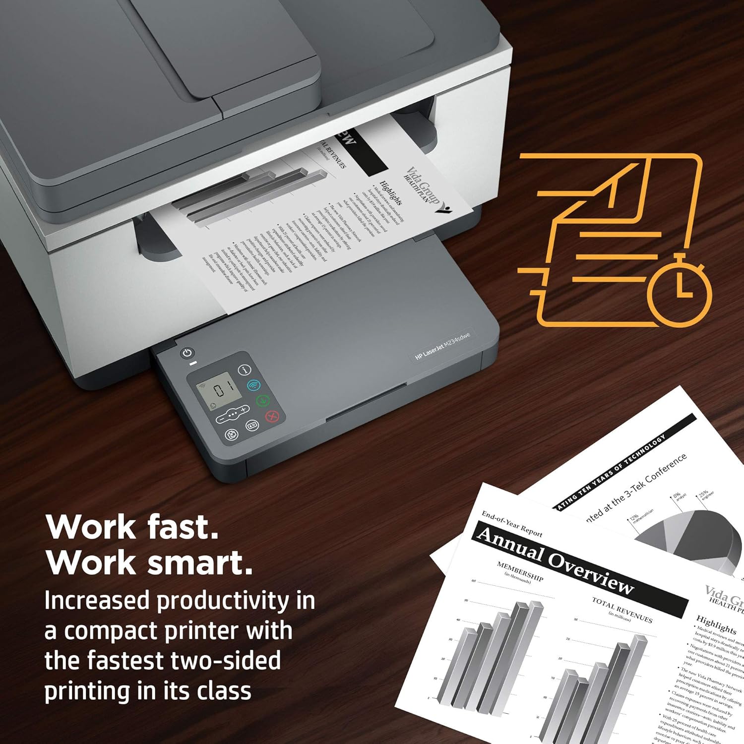 HP LaserJet MFP M234sdwe Wireless Black and White All-in-One Printer with built-in Ethernet & fast 2-sided printing, HP+ and bonus 6 months Instant Ink (6GX01E),Gray