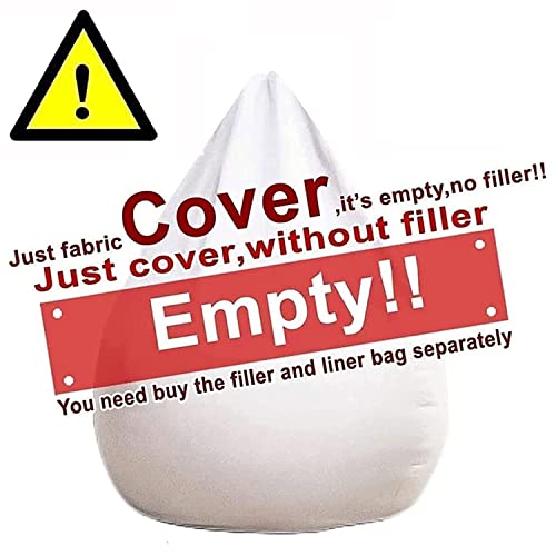 7ft Soft Fluffy Gigantic Bean Bag Giant Fur Bean Bag Chair for Adult (Cover ONLY, NO Filling ! ) Big Round BeanBag Lazy Sofa Bed Cover Bean Bag Bed Living Room Furniture ( Color : C )