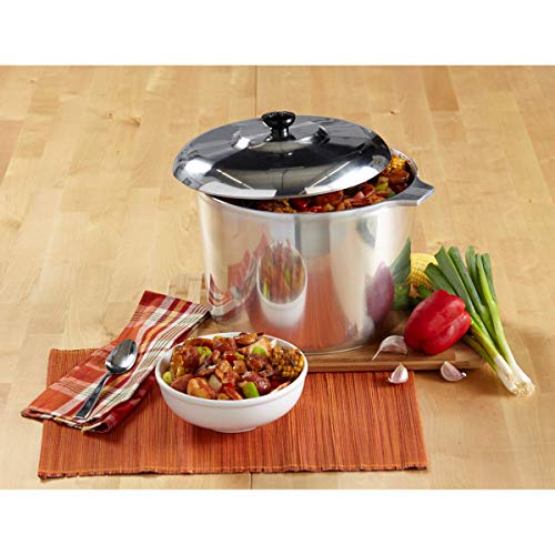 IMUSA USA Heavy Duty Cajun Aluminum Stock Pot 14 Quart and Oval Roaster 18", Silver