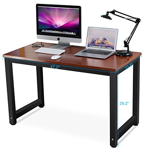 Tribesigns Modern Computer Desk, 63 x 31.5 inch Large Executive Office Desk Computer Table Study Writing Desk Workstation for Home Office, Spliced Desktop, White