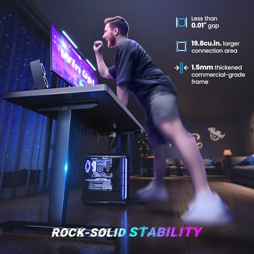 SIAGO Electric Standing Desk Adjustable - 48 x 24 Inch Sit Stand up Desk with Cable Management - 3 Memory Preset Adjustable Height Table