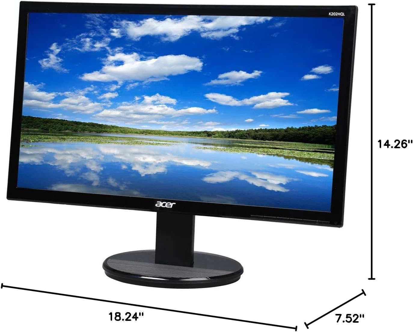 Acer K202HQL bd 20” (19.5" viewable) HD+ (1600 x 900) Monitor (DVI & VGA Ports)