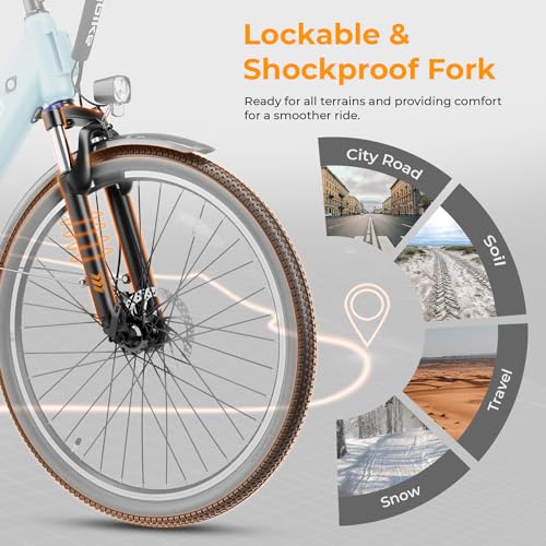 Heybike Cityscape 2.0 Electric Bike for Adults with 750W Motor Peak,468Wh Removable Battery and up to 50Miles 24MPH,UL Certified 26" Electric Commuter Bike with 7-Speed and Front Suspension.