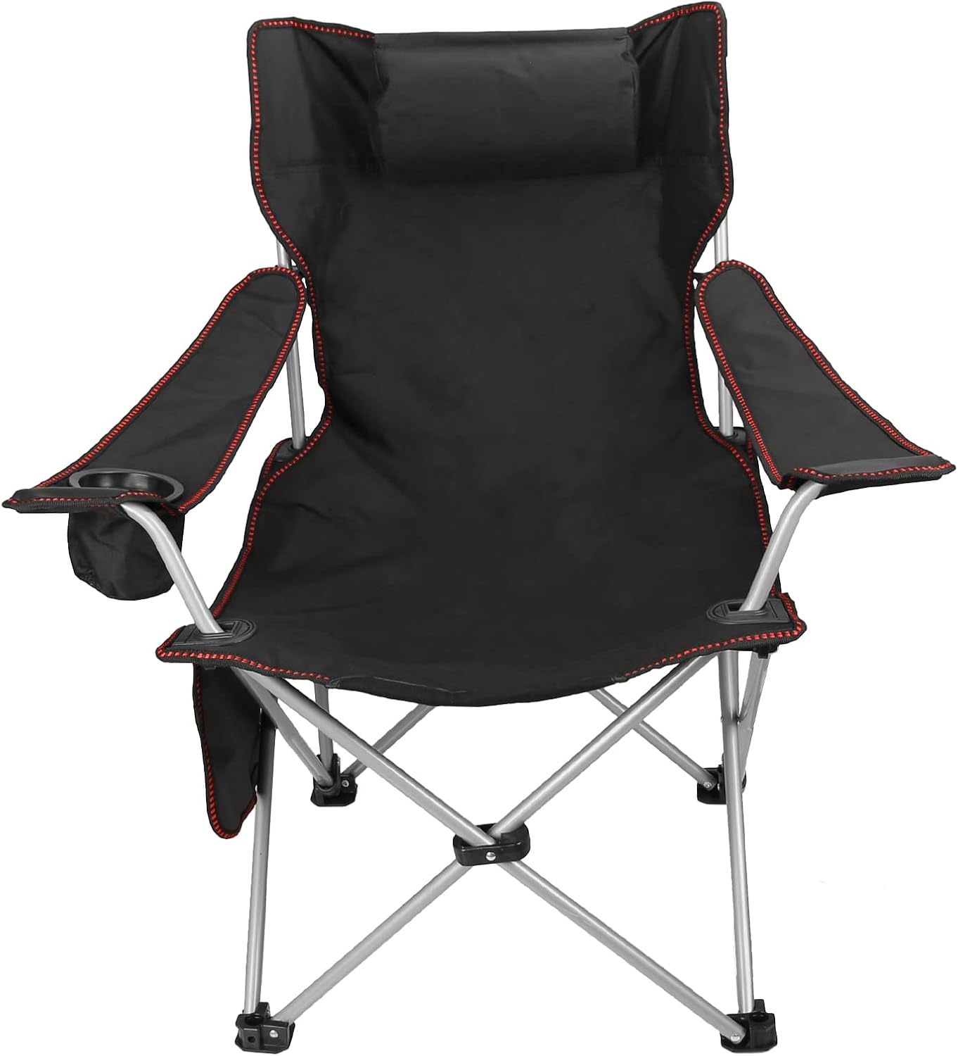 Lawn Chairs Folding Adjustable Recliner Camping Chairs for Outside Lightweight Camp Chair with Headrest & Cup Holders & Side Pocket Outdoor Chair for Camping BBQ Beach Travel Picnic Festival Blue