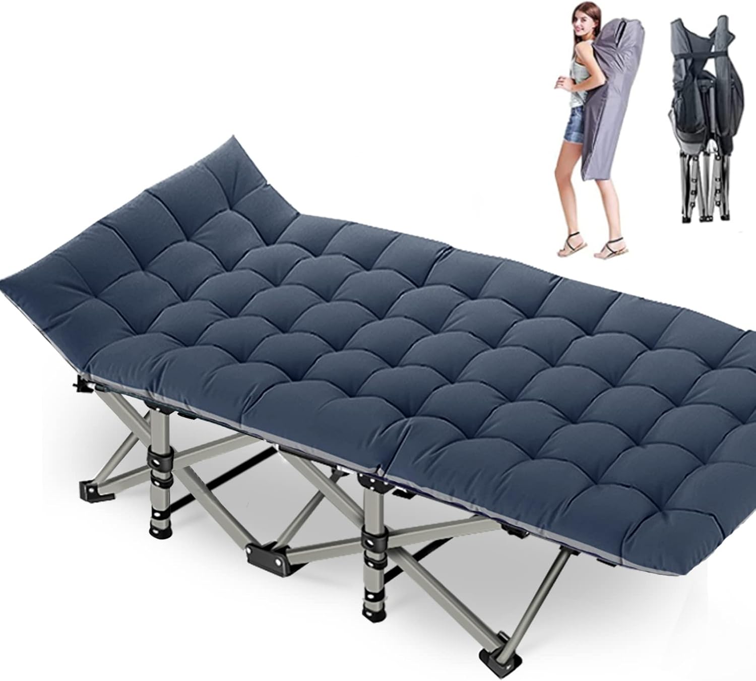 Folding Camping Cots for Adults Heavy Duty cot with Carry Bag, Portable Sleeping Bed for Camp Office Use Outdoor Cot Bed for Traveling