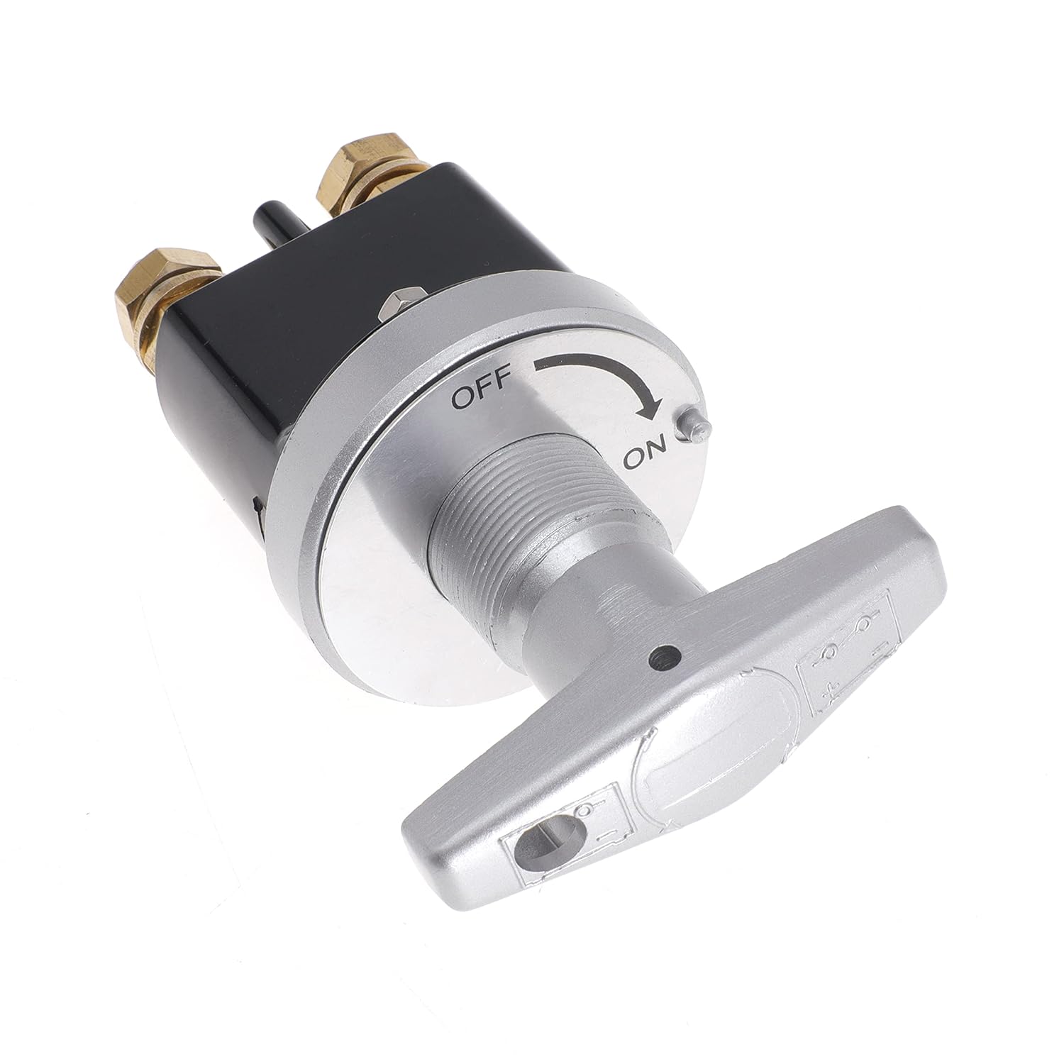 Battery Disconnect Switch with Lock-Out Plate, 12V Battery Kill Switch Fixed Handle Isolator, for Car, Auto, Boat, RV, Water Resistant