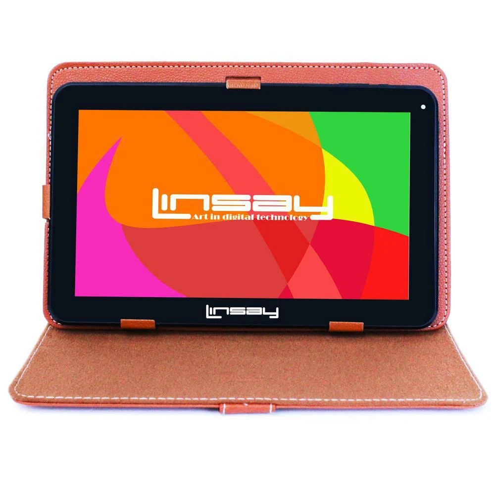 Linsay 10.1-in Wi-Fi Only Android 10 Tablet with Accessories and Case Included | F10XHDBCLBROWN