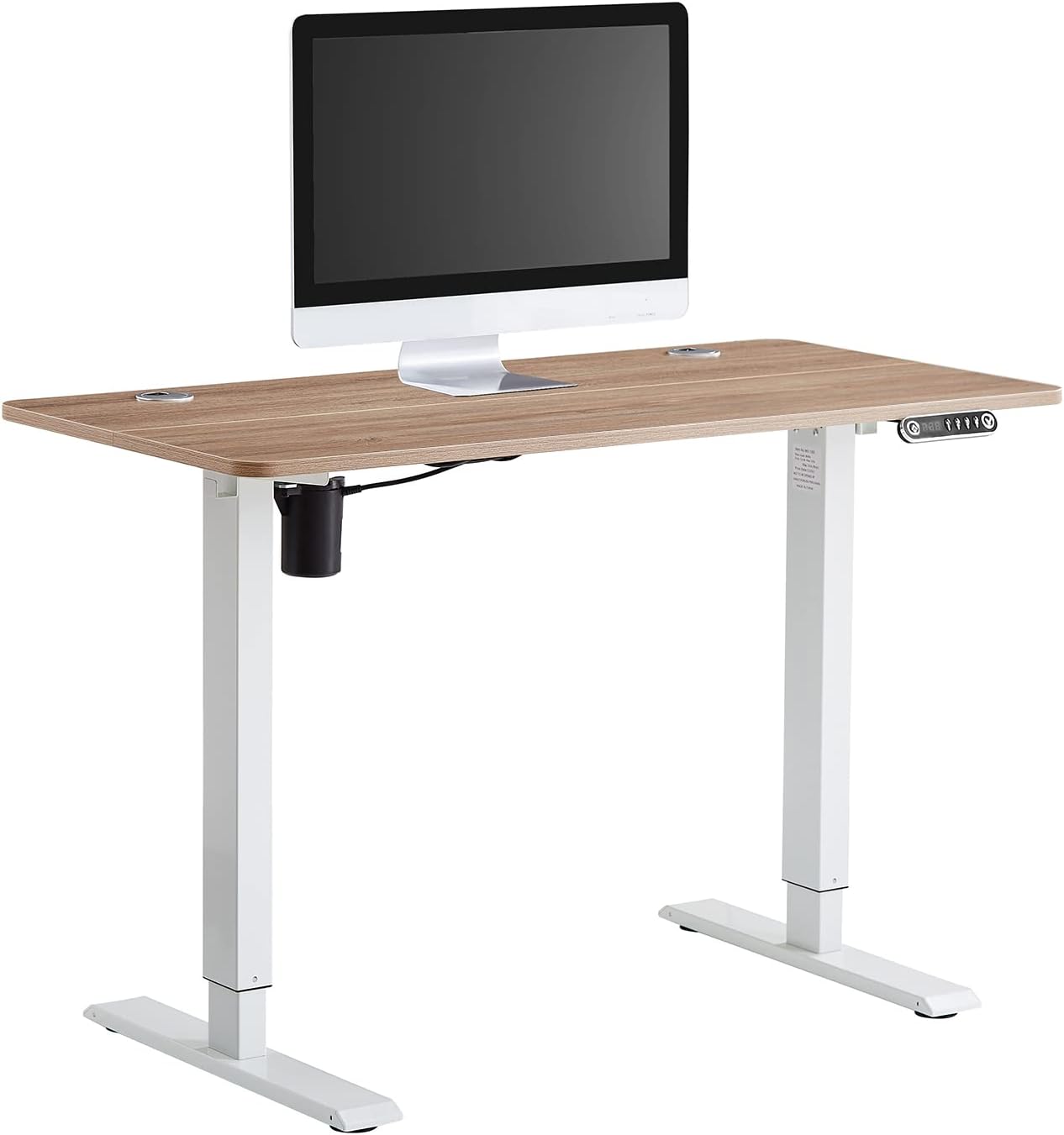 HOMMOO Electric Height Adjustable Standing Desk 48" x 24" Single Motor Ergonomic Stand Up Desk Sit Stand Desk with 4 Preset Heights Memory Controller Home Office Computer Desk (Black)