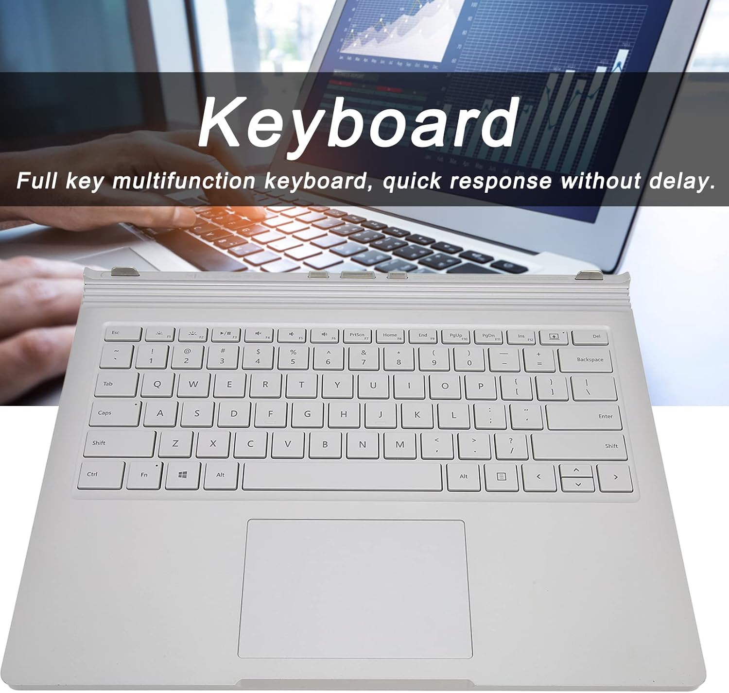 Keyboard for Microsoft for Surface Book 1 1785, 13inch Full Key Keyboard Replacement for Home Office, Stylish Ultra Slim Multifunctional Keyboard