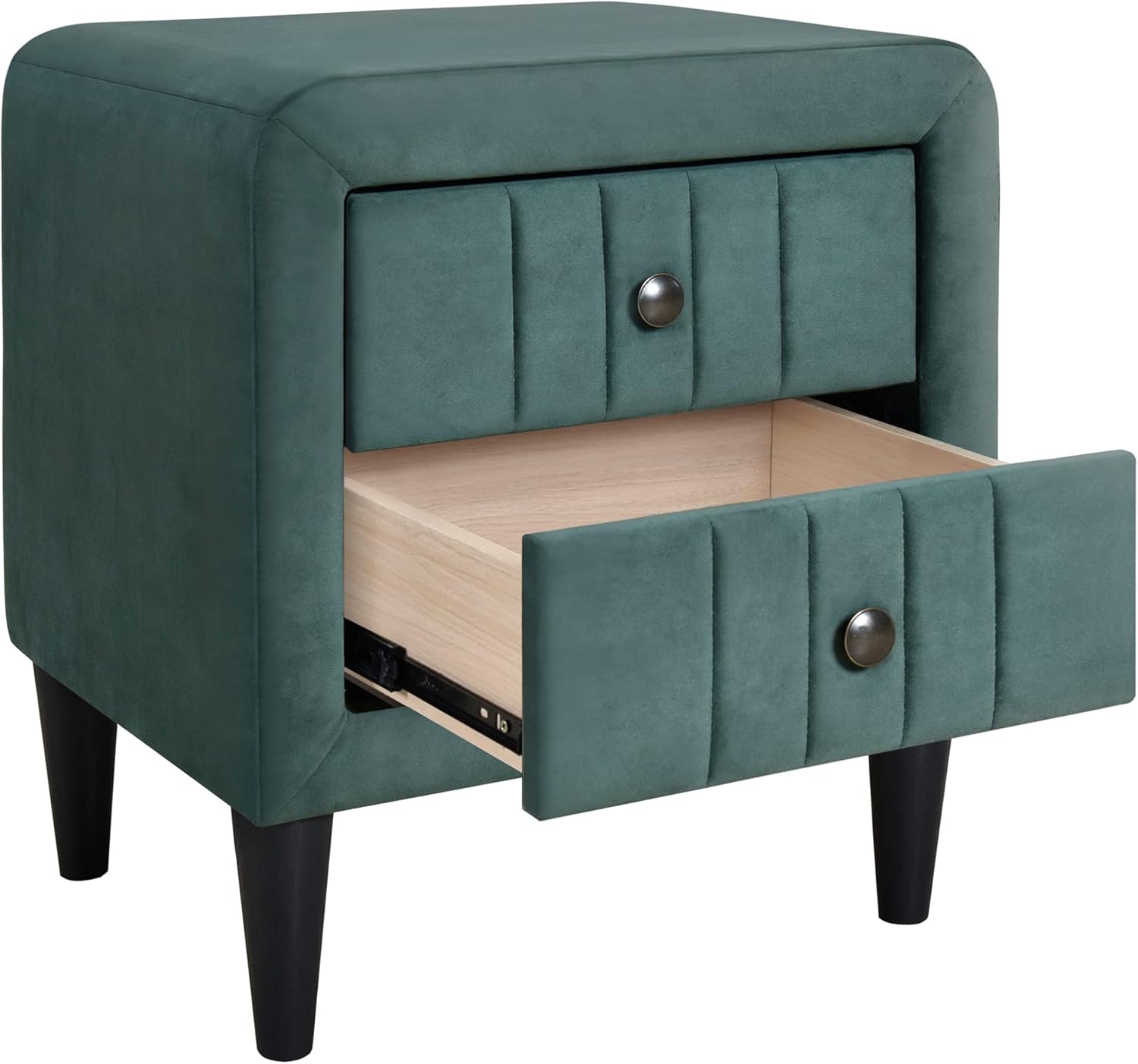 Merax Luxury Upholstered Velvet Bed Set- Full Bed, Bed Storge Bench and 2 Nightstands/Platform Bed Frame with Headboard/Easy Assembly, Green