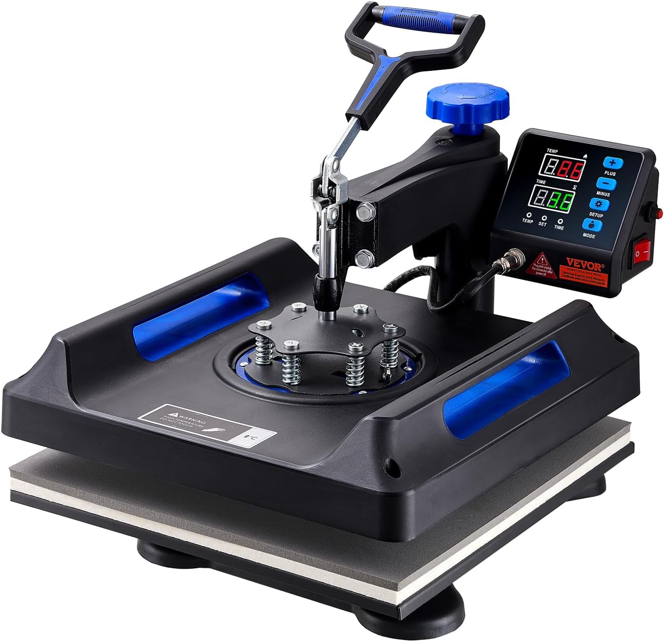 VEVOR Heat Press, 15x15inches Heat Press Machine 5 in 1, Swing Away Digital Control Multifunctional Heat Press, Anti-Scald Fast-Heating, Sublimation Combo for T-Shirts Hats Caps Mugs Plates